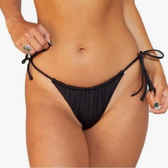 Hurley Bikini Bottom Standard Slider Tie Side Cheeky Women’s M Black EUC - Picture 3 of 12